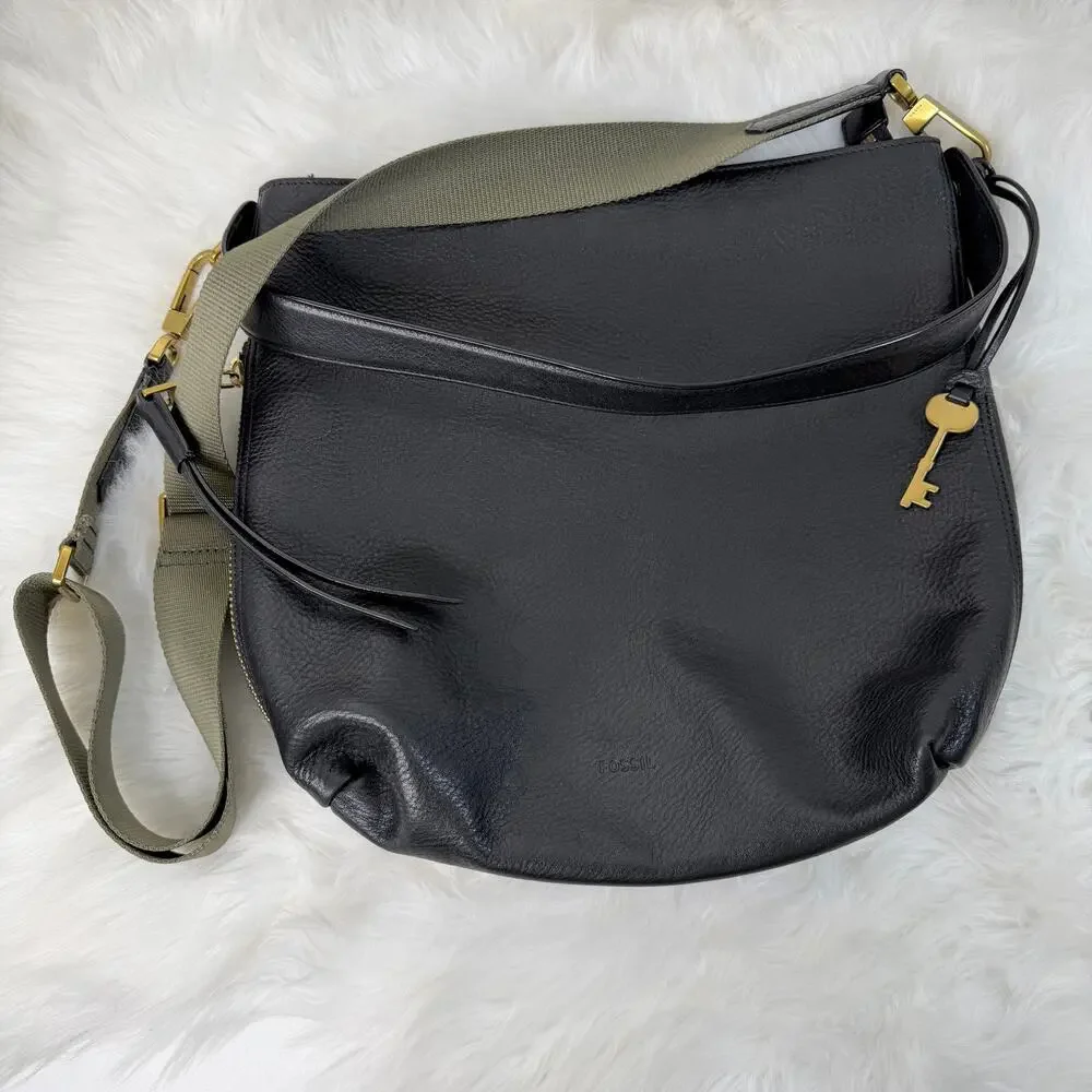 Fossil Maya Cowhide Leather Small Slouchy Hobo Purse